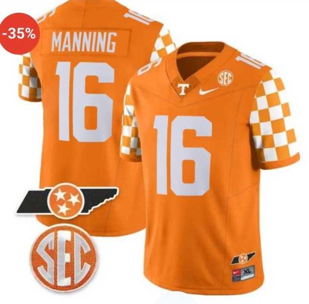 Men%27s Tennessee Volunteers #16 Peyton Manning Orange F.U.S.E. Stitched Jersey Dzhi